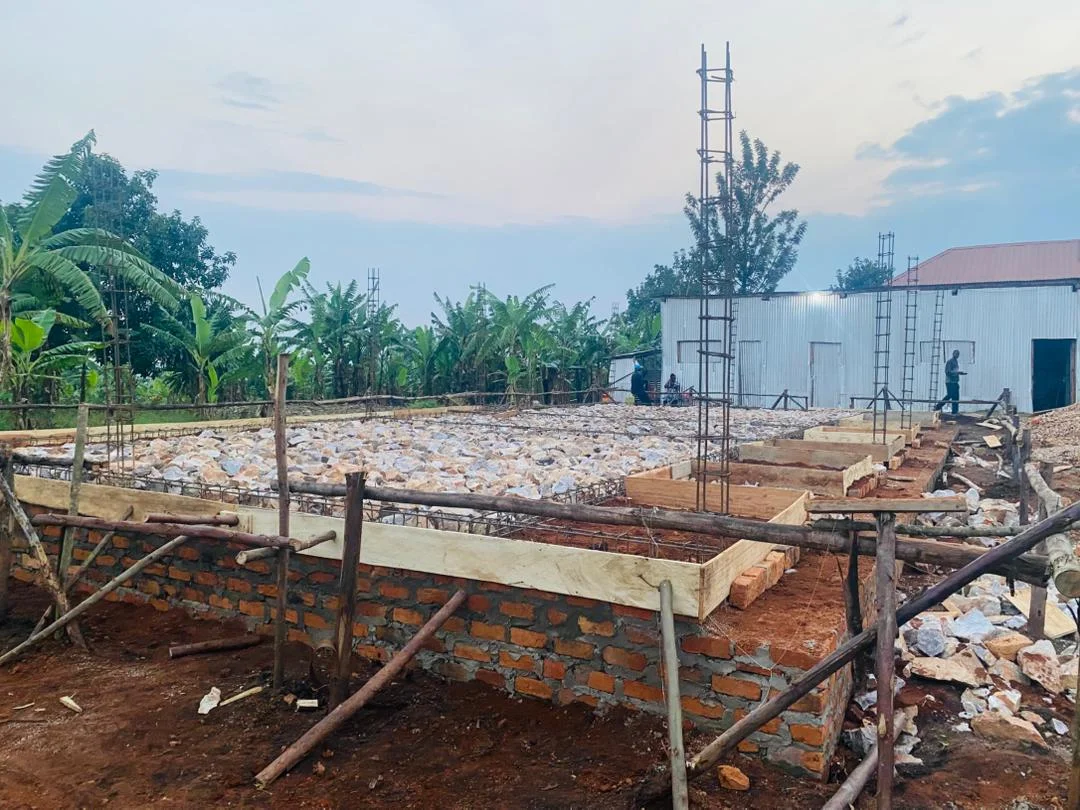 Ongoing construction project site in Kyenjojo District